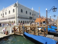 Die Gondeln von Venedig in Italien